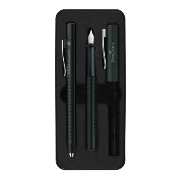 ESTILOGRÁFICA + BOLIGRAFO FABER BLACK
