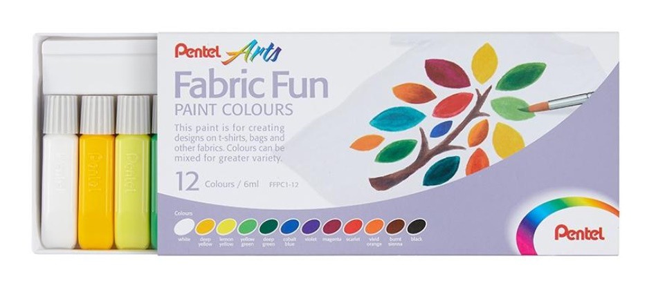SET 12 COLORES TEXTILES PENTEL