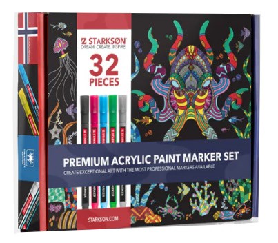 SET ROTULADORES ACRÍLICOS 32 PIEZAS