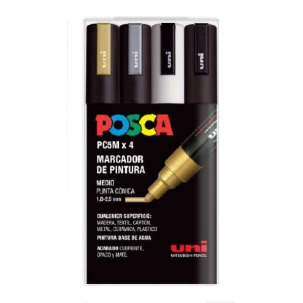 POSCA 4 ROTULADORES 5M GSWB