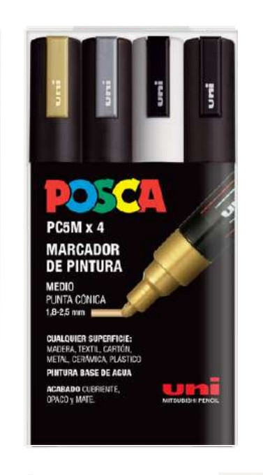 POSCA 4 ROTULADORES 5M GSWB