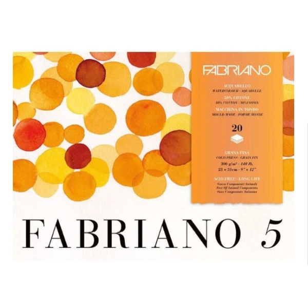BLOC FABRIANO 5 300gr. 31x23 20 HOJAS