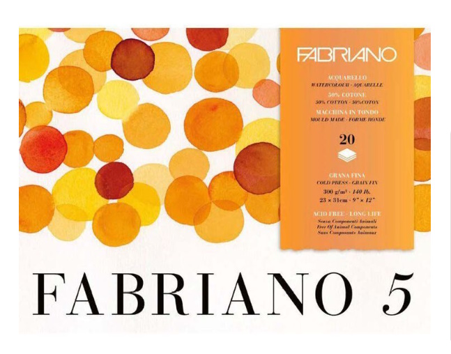 BLOC FABRIANO 5 300gr. 31x23 20 HOJAS