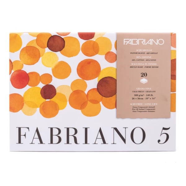 BLOC FABRIANO 5 300gr. 36x26 20 HOJAS