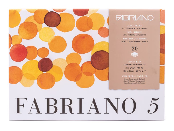 BLOC FABRIANO 5 300gr. 36x26 20 HOJAS