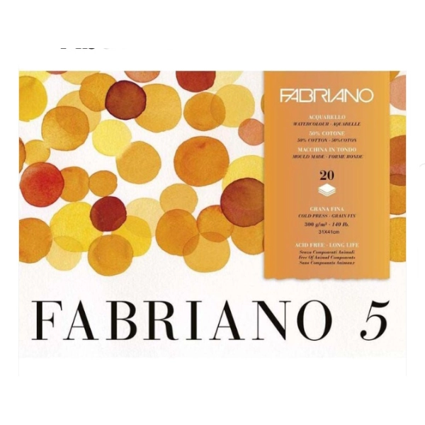 BLOC FABRIANO 5 300gr. 41x31 20 HOJAS