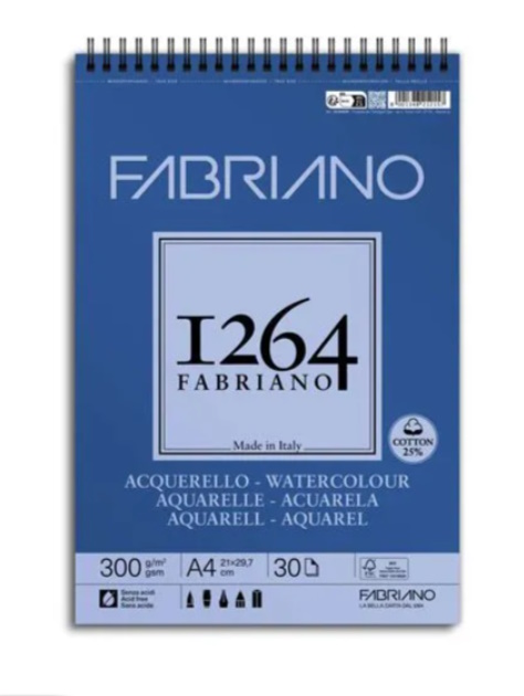BLOC ACUARELA FABRIANO 1264 300gr. A4 30 HOJAS
