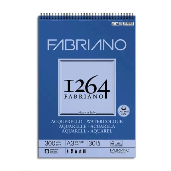 BLOC ACUARELA FABRIANO 1264 300gr. A3 30 HOJAS