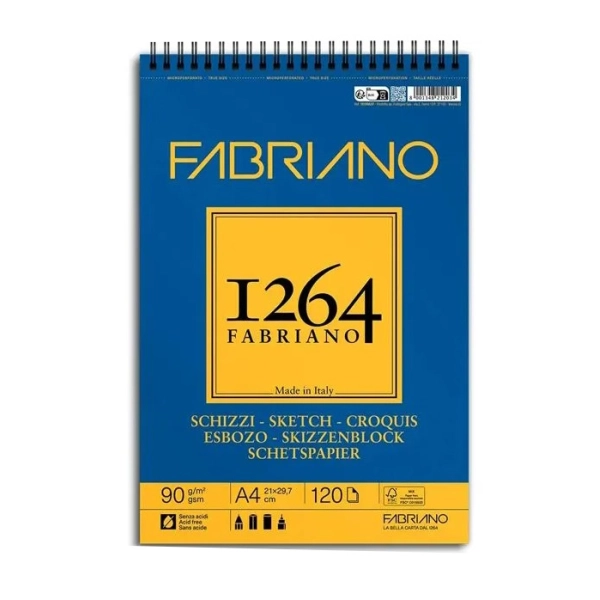 BLOC SKETCH FABRIANO 1264 90gr. A4 120 HOJAS